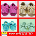 2015 alibaba website fancy cheap Top selling sweet color tassels sandals and bow baby moccasins shoes